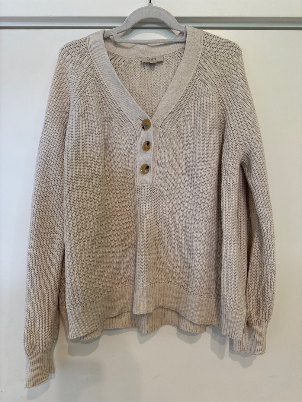 Loft Cotton Knit Sweater Size L